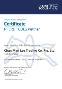 Pferd Authorised Distributor Certificate