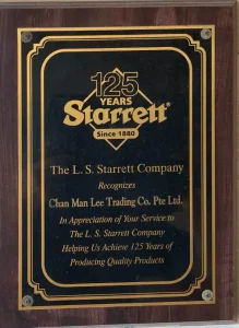 Starrett Authorised Distributor Certificate